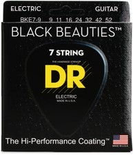 DR Strings BKE7-9 Black Beauties K3 Coated Electric Guitar Strings .009-.052