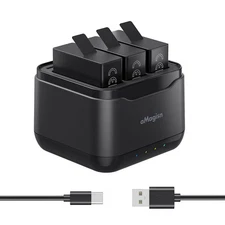 Battery Charging Hub for GoPro Hero 13 Battery Charger USB-C 3Card Storage Slots