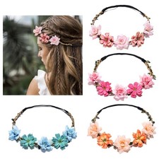 DANRENPANG Flower Crown for Women Girls, Floral Headbands 4 Count, Set 1
