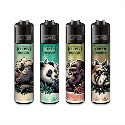 Clipper Reibradfeuerzeuge FFX Blazing Animal, 4 Stück