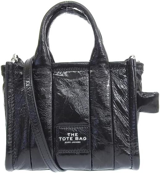 限定 Marc Jacobs The Shiny Crinkle Mini Tote H064L03FA22 Marc Jacobs The Shiny Crinkle Leather Mini Tote Black