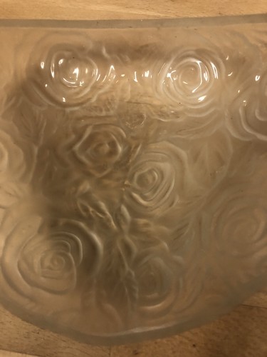 Vintage Art Deco Light Wall Sconce Molded Glass Pressed Floral Frosted - Picture 11 of 12