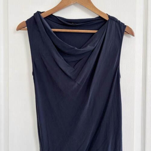 Theory Dress Size 2 Blouson Silk Trisica Lifestyle Blue - Picture 2 of 8