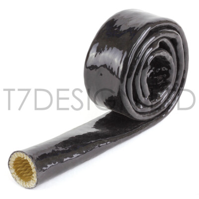 8 mm Silikon / Fiberglas Feuerschutzhülle Hitzeschild Hülle schwarz 0,5 m