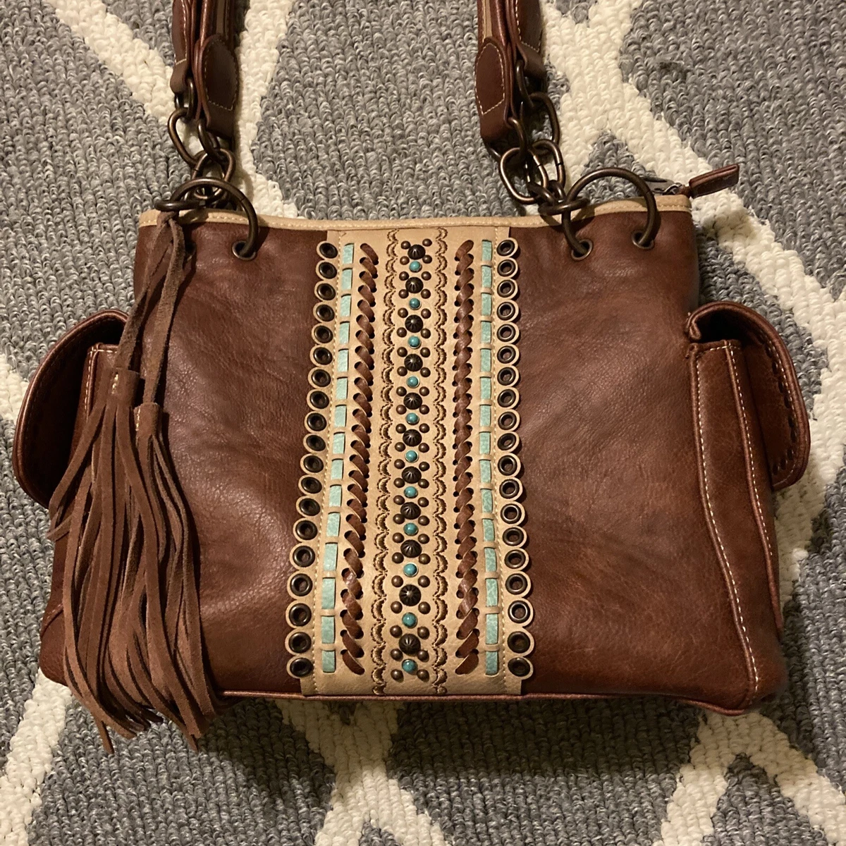Blazin Roxx Purse Handbag Western Concealed Weapon Studded Brown