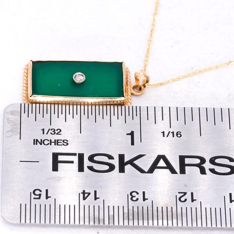 14k Yellow Gold Jewelry Chalcedony & Diamond Pendant Necklace eBay