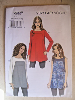 Misses' Tunics Pattern, Vogue, Very Easy V9225, New and Uncut