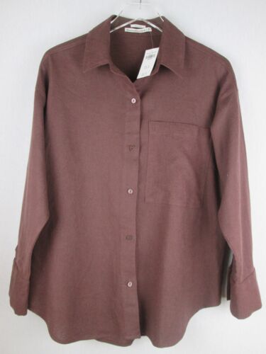 ABERCROMBIE & FITCH OVERSIZED Women LINEN LONG SLEEVE SHIRT BLOUSE MSRP $60 NWT