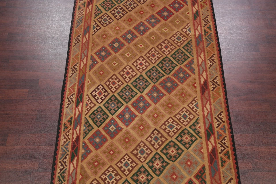 New Geometric Flat-Woven 6x10ft Kilim Shiiraz Oriental Area Rug Handmade - Image 3 of 4