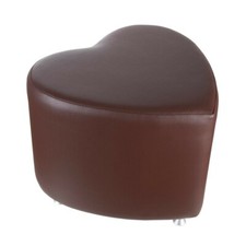 Sitzhocker Kaikoon - Sitzwürfel Herzform Braun mit Aluminium Gleiter