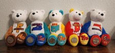 Lot of State Quarter Beanie 9" COIN BEARS Limited Treasures 5 states.