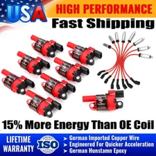 8 Ignition Bobina W/ Spark Wire Pack For GMC Chevy Silverado 1500 5.3L 2007-2016