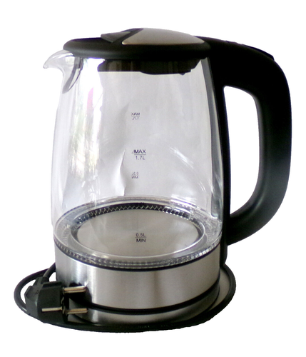 Bollitore in vetro LED acciaio inox bollitore per tè 1,7 L 2200 W senza BPA bollitore in vetro