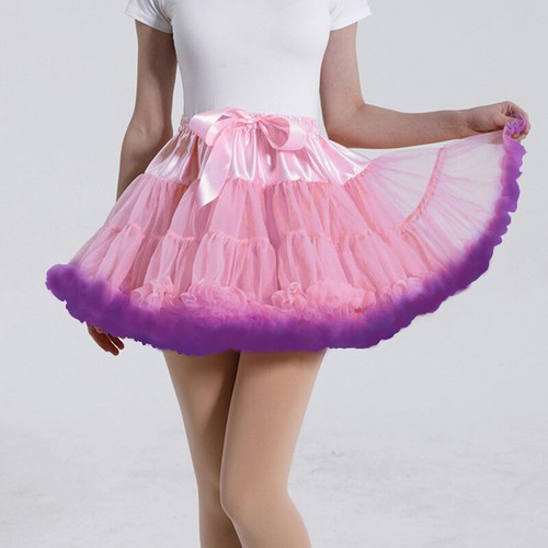 Lady Splice Tulle Skirt Bowknot Petticoat Tutu Underskirt Dance Dress Sweet Cute - Picture 15 of 30