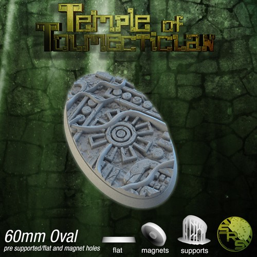 Aztec Oval bases Legion Terrain Scenery Tabletop Miniatures 28mm - Picture 4 of 7
