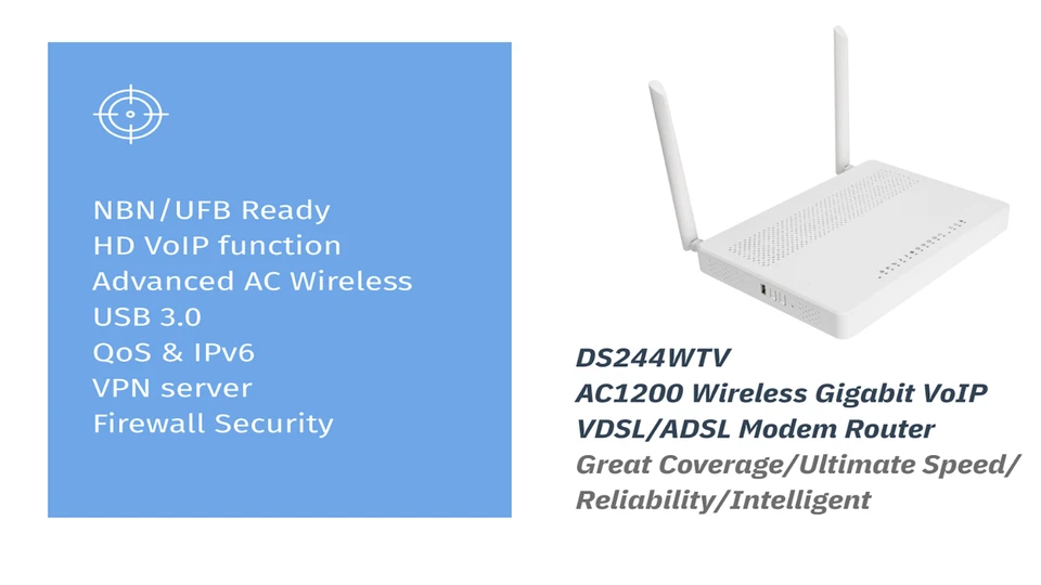 AC1200 Wireless Dual Band VDSL/ADSL Modem Router with VoIP - image 2 of 4