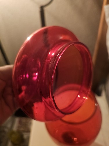 Vintage 14" Tall Empoli Orange UV Reactivate GLOWING 🌟 Apothecary Jar With Lid! - Picture 7 of 14