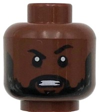 Lego New Reddish Brown Minifigure Head Dual Sided Beard Angry Pattern Piece