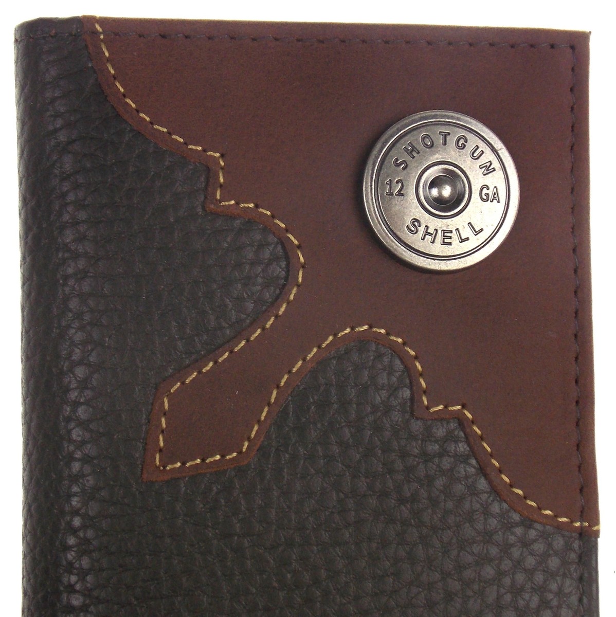 American Bison Rodeo Leather Wallet Shotgun Shell Concho