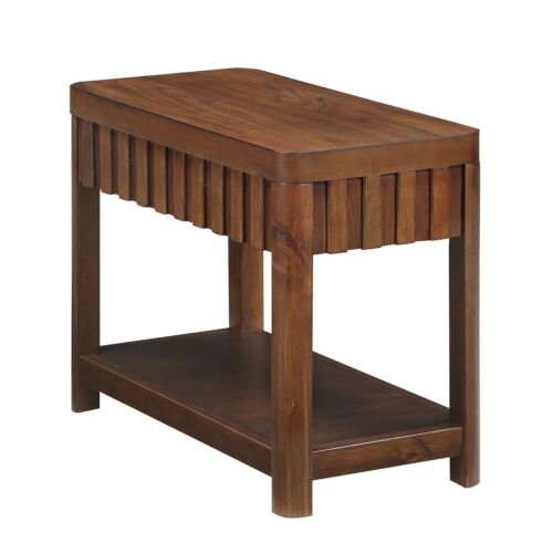 25'' Rectangular Farmhouse Solid Pine Wood End Table with Open Storage Shelf - Picture 11 of 13