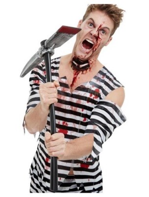 Blutige Hacke Axt Hand Requisite Spielzeug Kunststoff Waffe Halloween Bergleute Zubehör Neu
