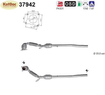   Katalysator für Audi, Seat, VW, 2.0 TFSI/GTI, 136/147kW, Euro 4