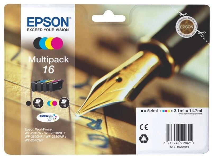 CARTUCCIA EPSON 16 PENNA ORIGINALE - MULTIPACK COLORI