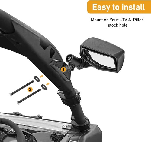 Specchietti retrovisori laterali con luci di svolta a LED compatibili con Can Am - Foto 5 di 7