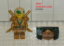 LEGO NEW Authentic Ninjago Golden Lloyd + Gear & Stand (1x) 71735 Minifigure