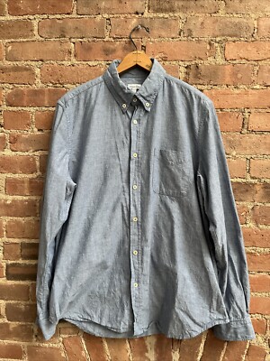 steven alan - 【Stevenalan】CHAMBRAY ORGANDY SHIRT Steven Alan Men's Shirt, Sz Large, Indigo Chambray 100