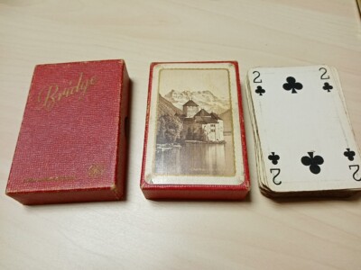 seltenes altes Spiel in Box 52 Karten Bridge Schloss Chillon Schweiz switzerland