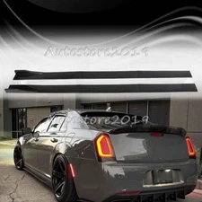 For Chrysler 300 2010-2023 Side Skirt Extension Splitter Spoiler Lip Gloss Black
