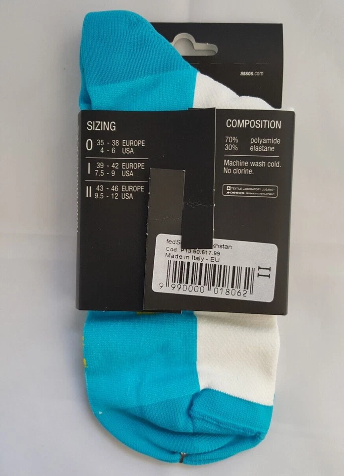 Nuevos Calcetines de Ciclismo ASSOS CLASSIC Federación Calcetines Hechos en Italia EE. UU. 9,5-12 UE 43-46 Foto 3 de 3