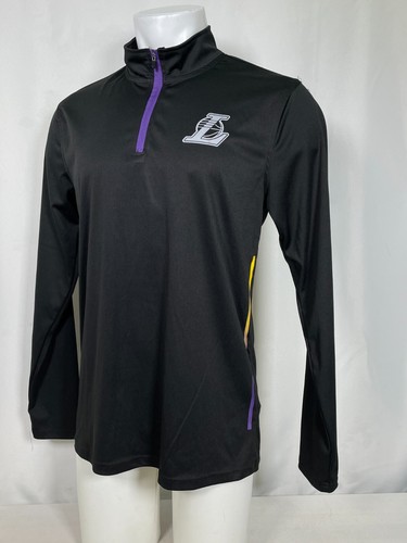 Los Angeles Lakers NBA Black Quarter Zip Pullover Men's MEDIUM - Picture 6 of 11