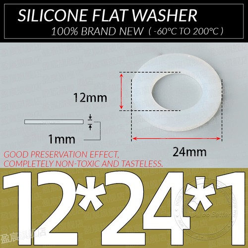1MM - 5MM THICK WHITE SILICONE HIGH TEMP FLAT RING RUBBER WASHER SEAL GASKETS - Picture 153 of 255