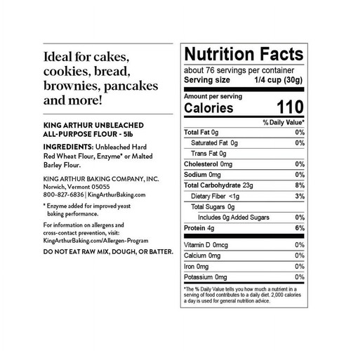 King Arthur All-Purpose Flour Unbleached 5 LB (Select Your Own) - Picture 6 of 16