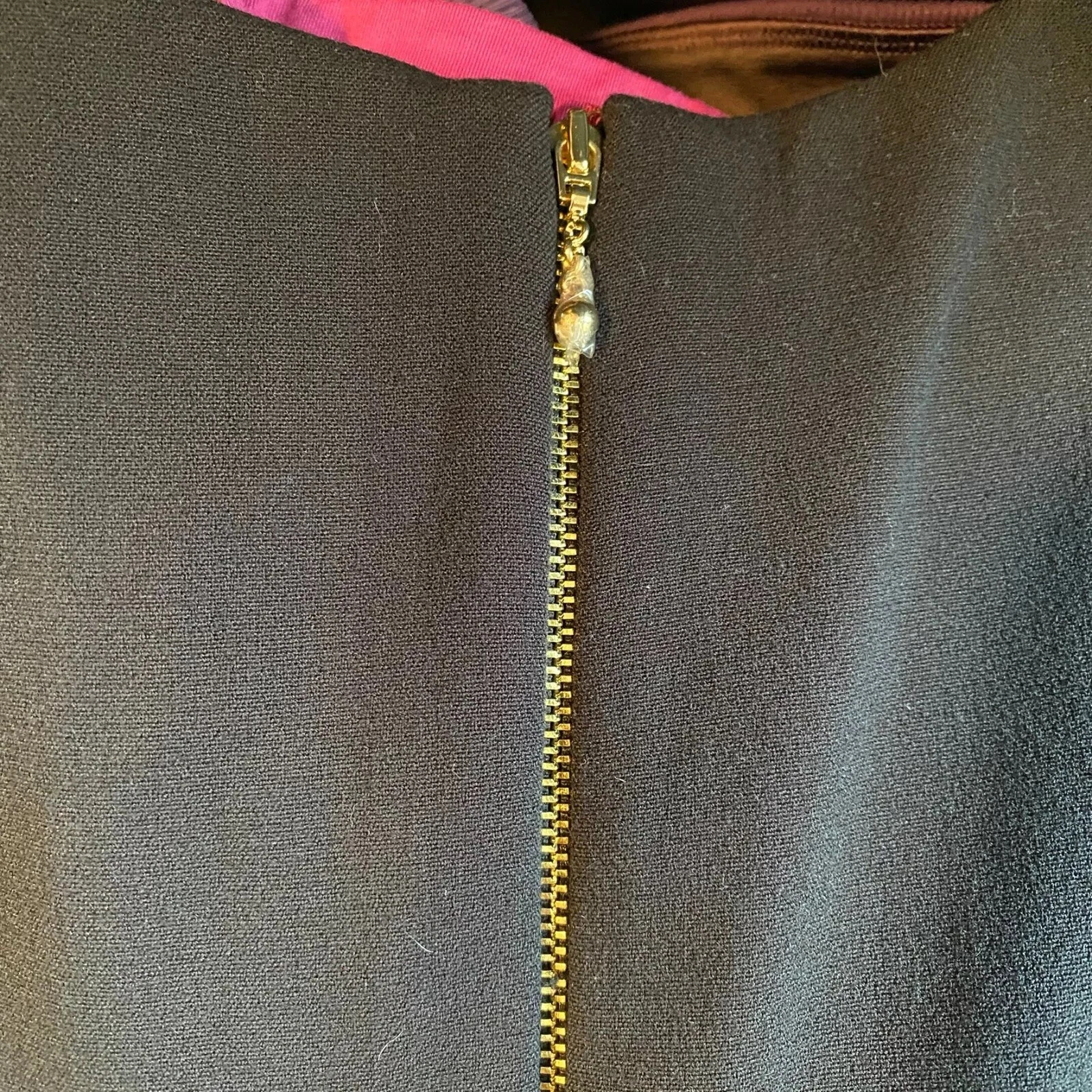 Vestito donna Kate Spade taglia 6 sartoriale aderente e svasato piccolo nero foderato oro det