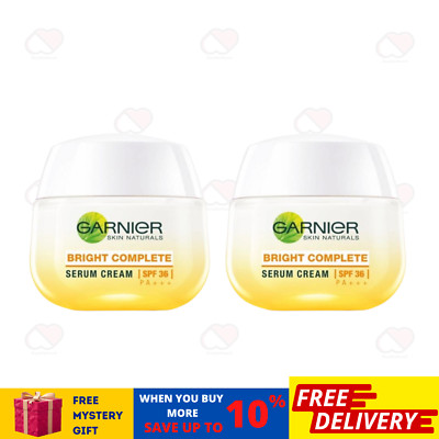 2 X Garnier Skin Naturals Bright Complete Serum Cream SPF 30 PA+++ 50 ml