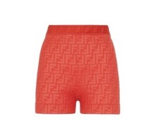NWT 430 Fendi Women's Knitted Fabric Track Shorts Red Medium Italy FAB306