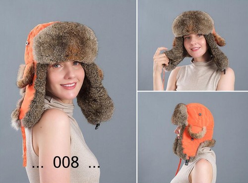 Unisex invierno conejo piel sombrero algodón alimento tela impermeable cabaña de esquí - Imagen 31 de 44
