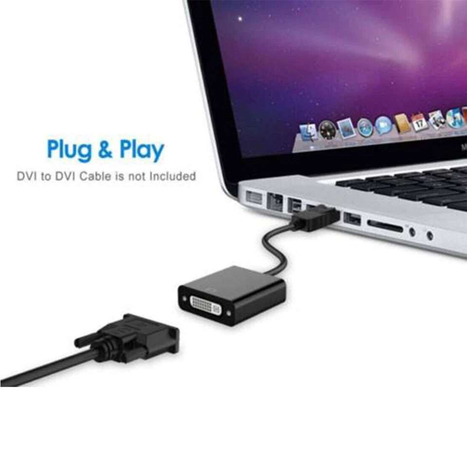 Displayport DP Display Port to DVI Male Female HD 1080P High Speed Cable Adapter - Image 2 of 4