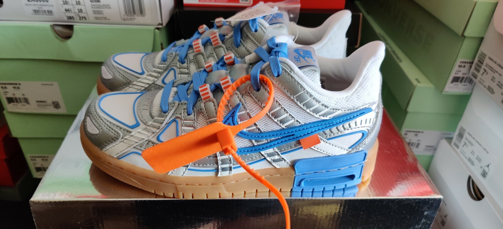 OFF WHITE X NIKE Nike x Off White Rubber Dunk UNC blu UK3.5 US4