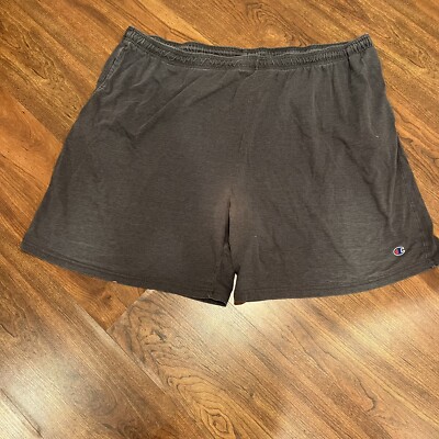 Vintage 90s Champion Basic Logo Navy Elastic Athletic Shorts With Pockets  4XL - Main Image