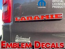 Ram 1500 DT "LARAMIE" Emblem Decal Overlay Decal 2019 2020 2021 2022 2023 2024