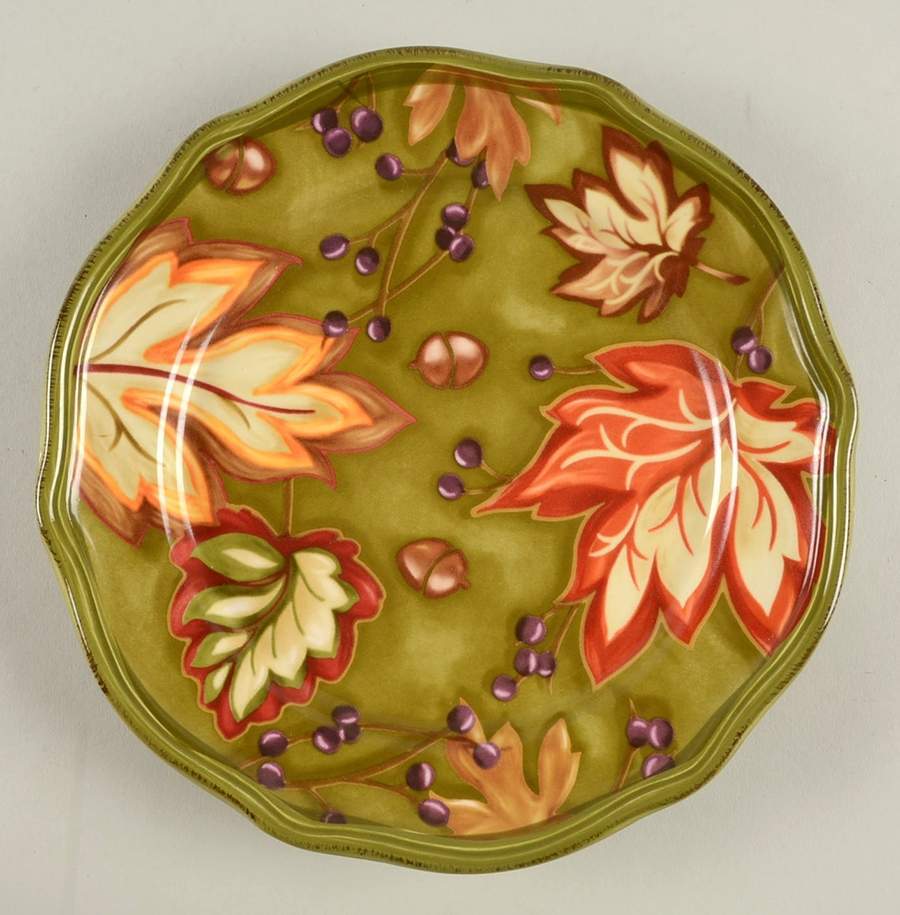 Better Homes and Gardens Harvest Green Saddle Salad Plate 8656447