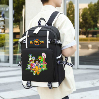 Digimon Digital Monster USB Backpack Student Schoolbag Travel Laptop  Outdoor Bag UK