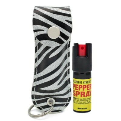 PU Leather Pepper Spray Pouch – Keychain Holster With Flip Top, Mini Portable Holder For Self-Defense Spray (Case Only)