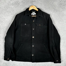 Freemans Sporting Club Fleece CPO Jacket Black Size Medium Made in USA