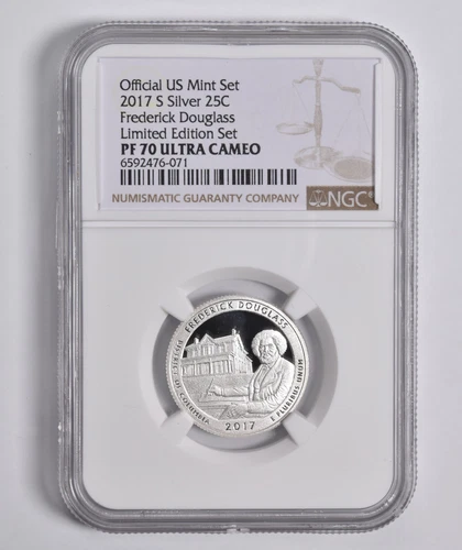 PF70 UCAM 2017-S Silver Frederick Douglass Quarter Limited Edition NGC