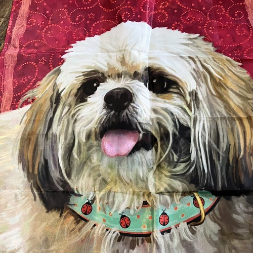 Shih Tzu Dog Puppy Red Ladybug Collar Welcome Decorative Garden Flag 29x42 New - Picture 3 of 6